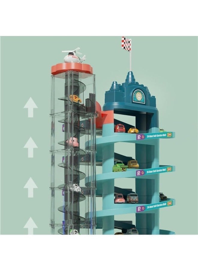 Oupstrive City Garage Playset Car Race Track for Toddlers, 7 Level Track Set Toy Parking Adventure Toy, Kids Tracks Parking Lot Playsets Boys Girls Gifts for 3-8 Years Old - Image 3